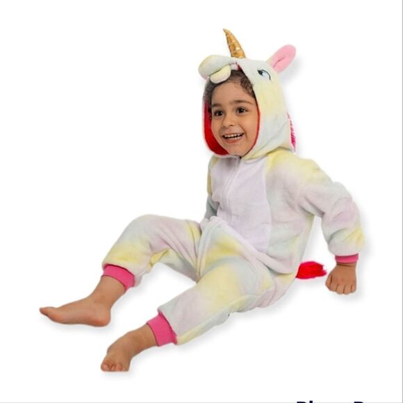 NWT Spooktacular Creations Unicorn Pajama Costume Plush Onesie 18- 24 Months - Picture 1 of 7